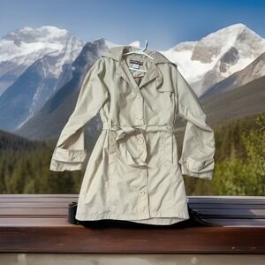 Tudor Court Jacket Women's Large Collared Button Pockets Beige Tan Y2K 90's Rare